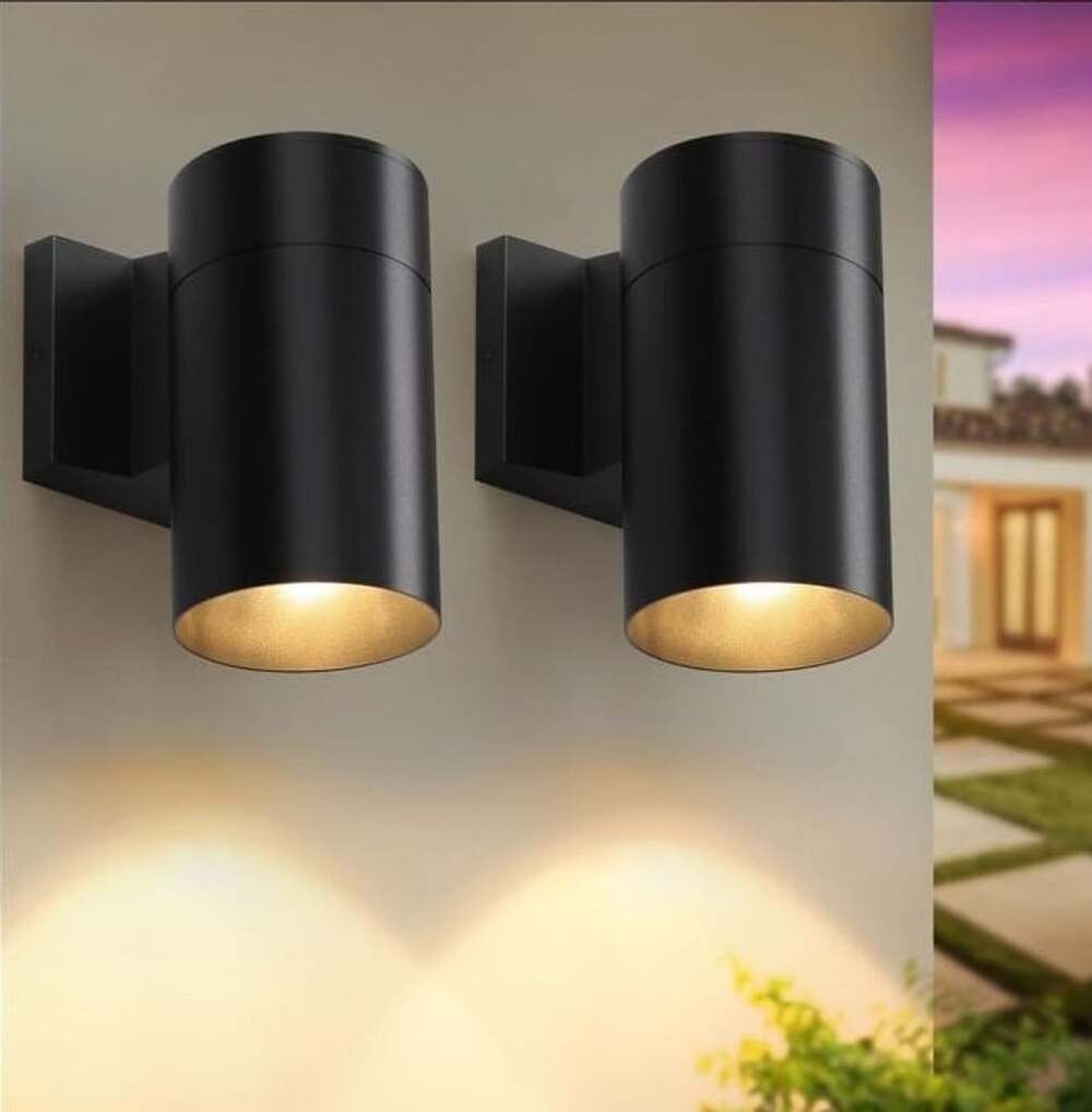 Modern Outdoor Wall Light Black E26 2 Pack